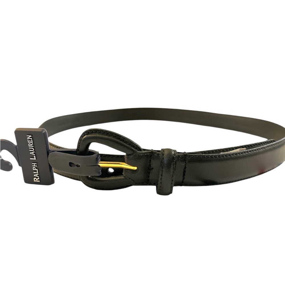 Ralph Lauren Women’s Black Leather New Size L Leather Buckle Belt